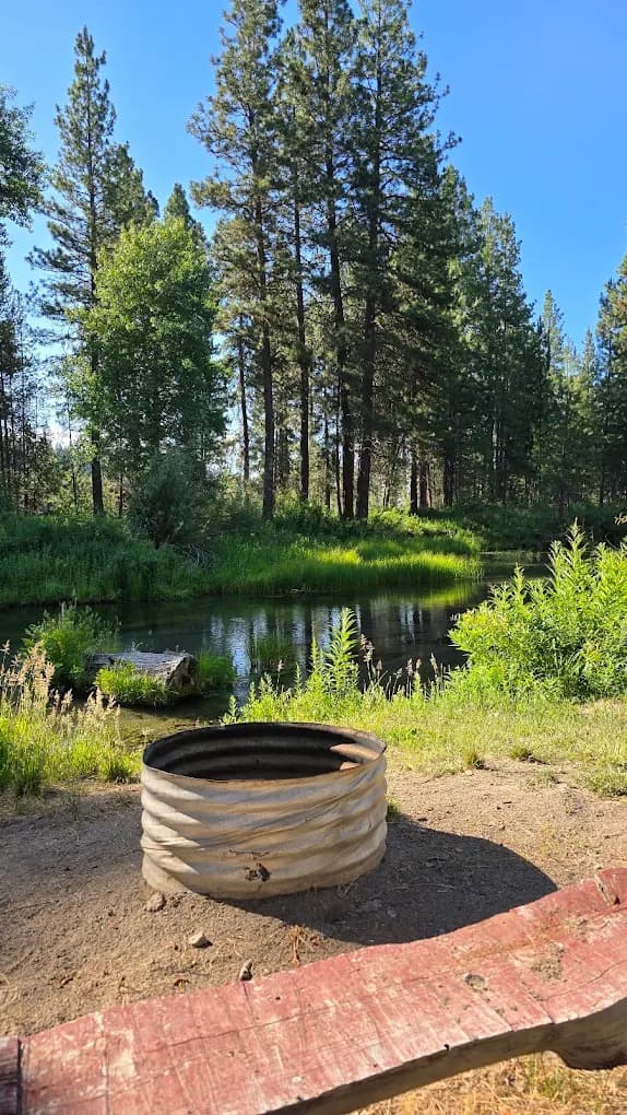 Fire ring on a tent site right next to Fort Creek